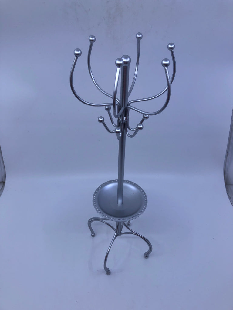 SILVER METAL JEWELRY HOLDER.