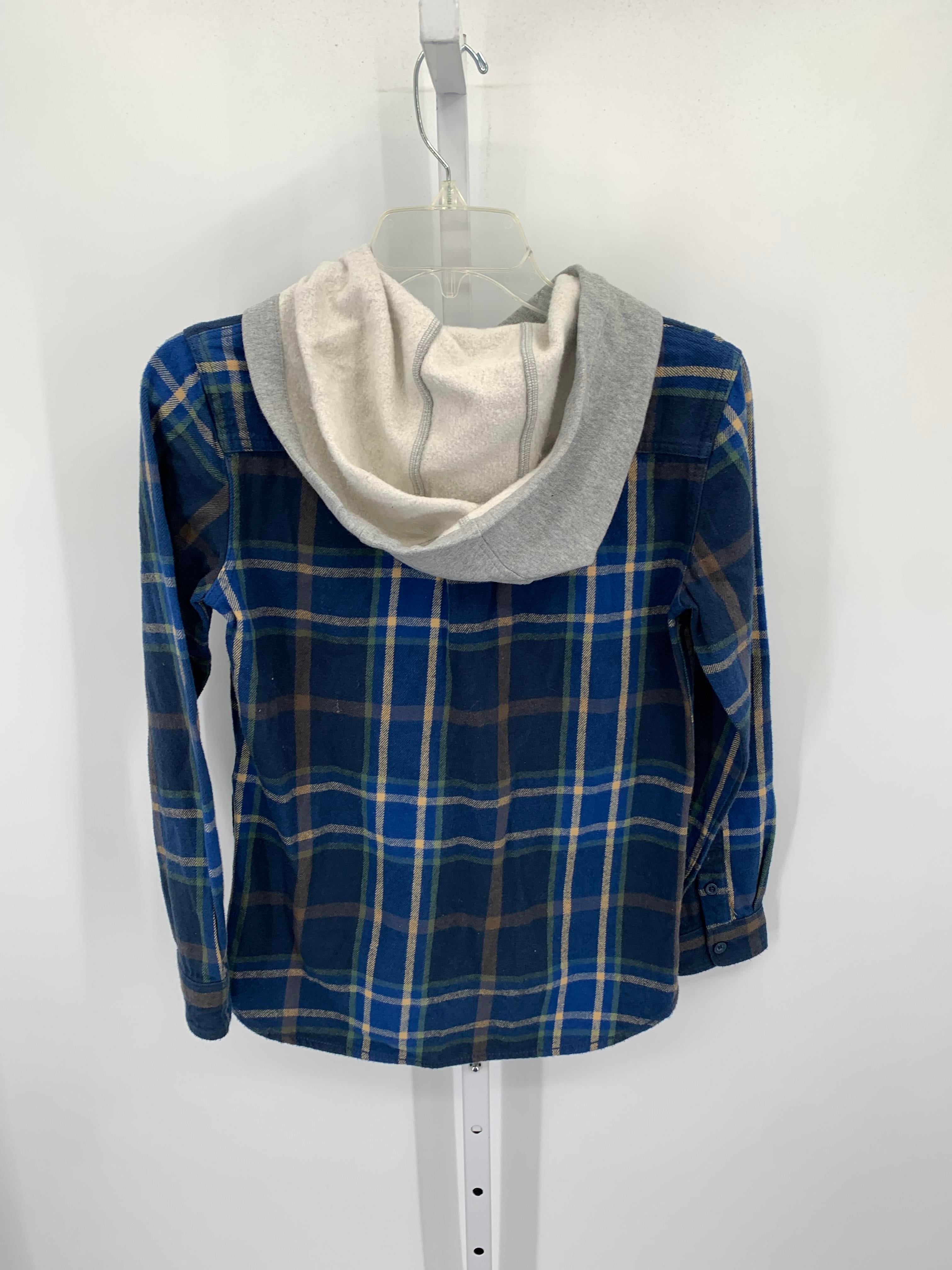 HOODED PLAID BUTTON DOWN