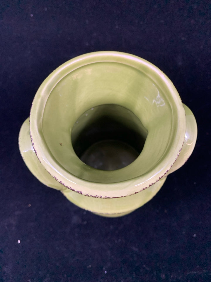 GREEN CERAMIC MILK JUG.