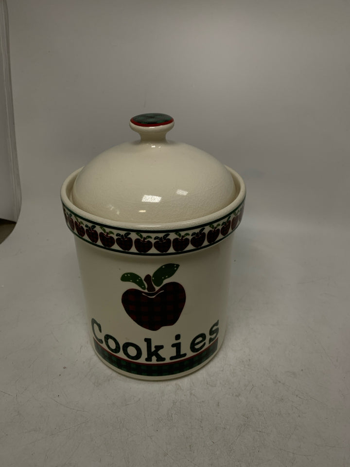 PLAID APPLES "COOKIES" CANISTER.