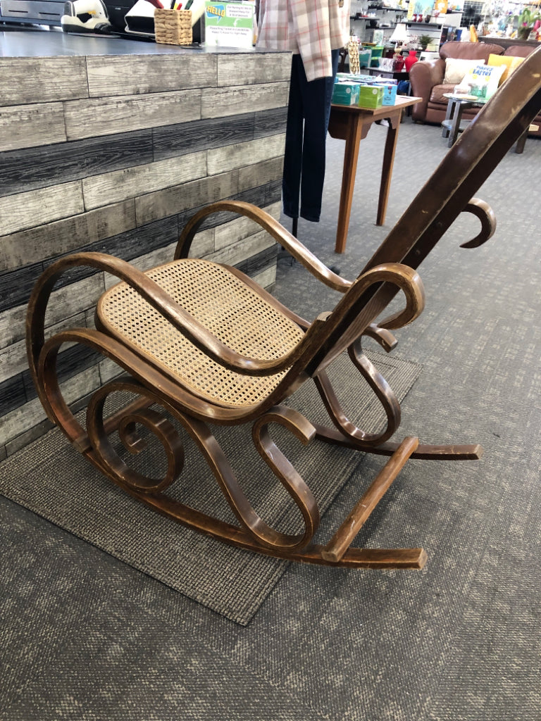 VTG CANE ROCKING CHAIR.