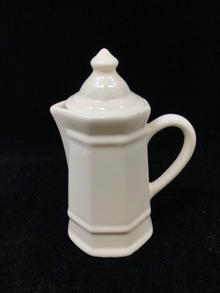 PFALTZGRAFF HERITAGE WHITE CERAMIC LIDDED CREAMER.