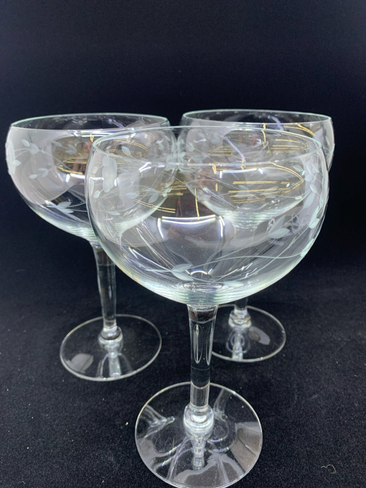 3 PRINCESS HOUSE MARGARITA GLASSES.