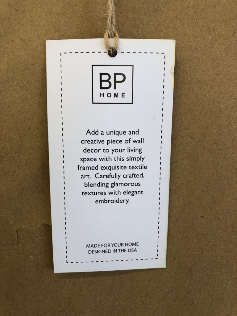 EMBROIDERED LANDSCAPE SCENE WALL ART.