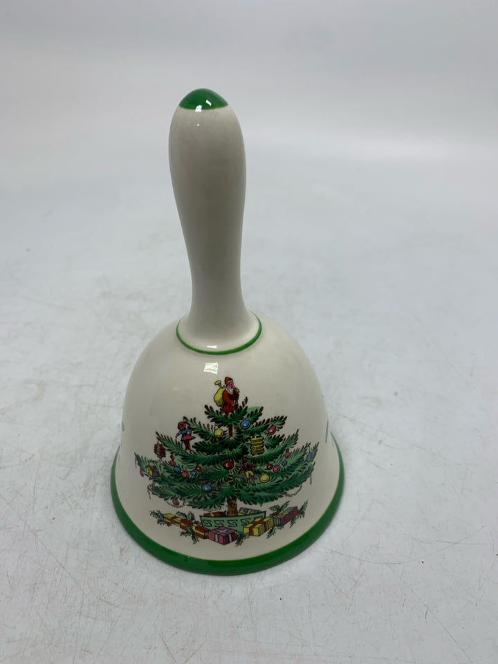 VTG SPODE CHRISTMAS TREE DINNER BELL.