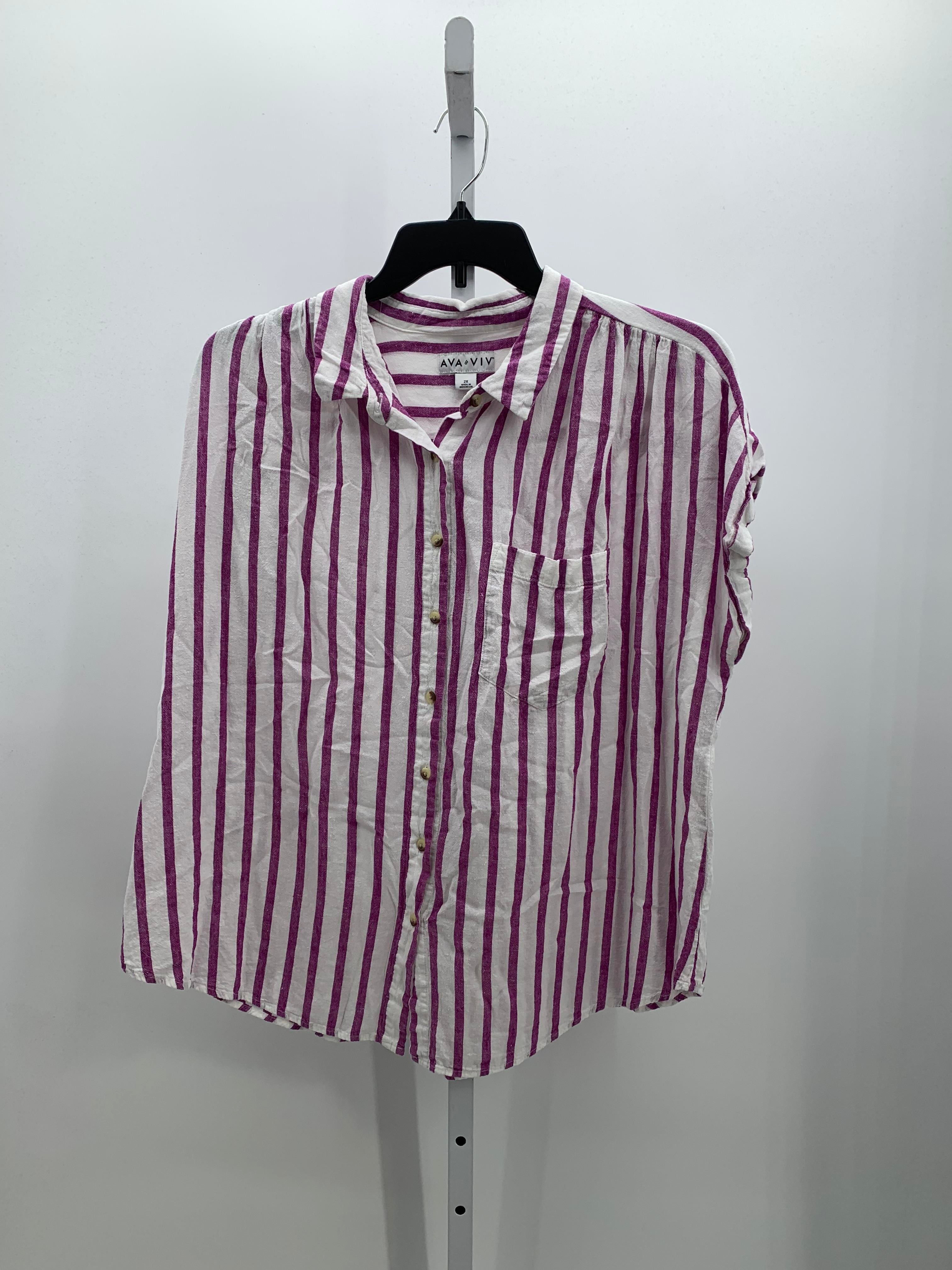 Ava & Viv Size 2X Womens Short Sleeve Shirt