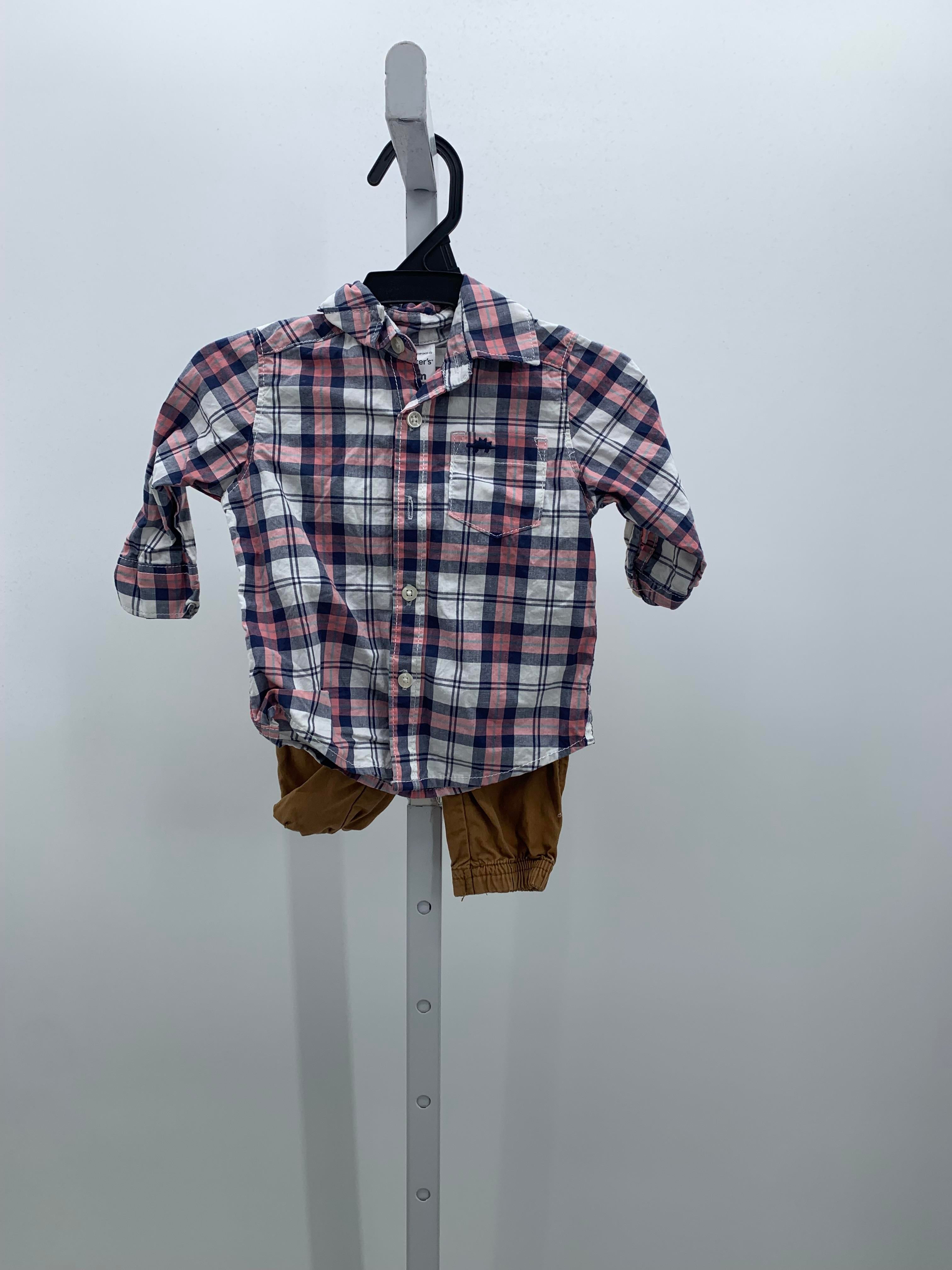WHITE PINK PLAID SHIRT TAN PANTS