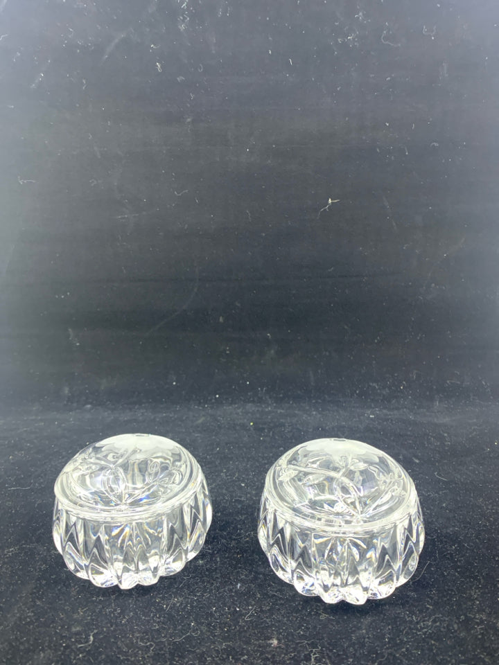 2 ROUND FLORAL PRINCESS HOUSE TRINKET BOXES.