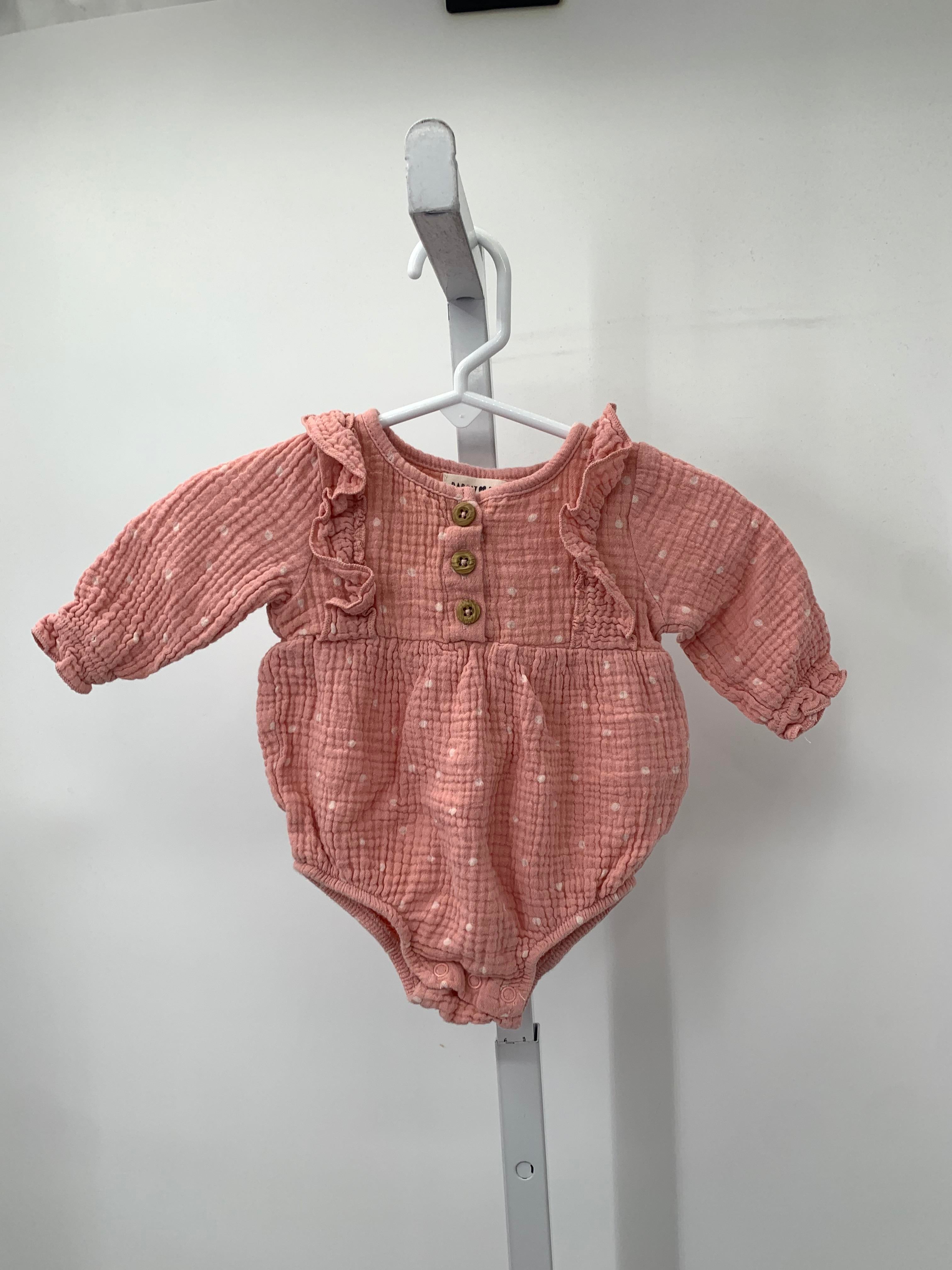 Rabbit + Bear Size 3-6 Months Girls Long Slv. Romper