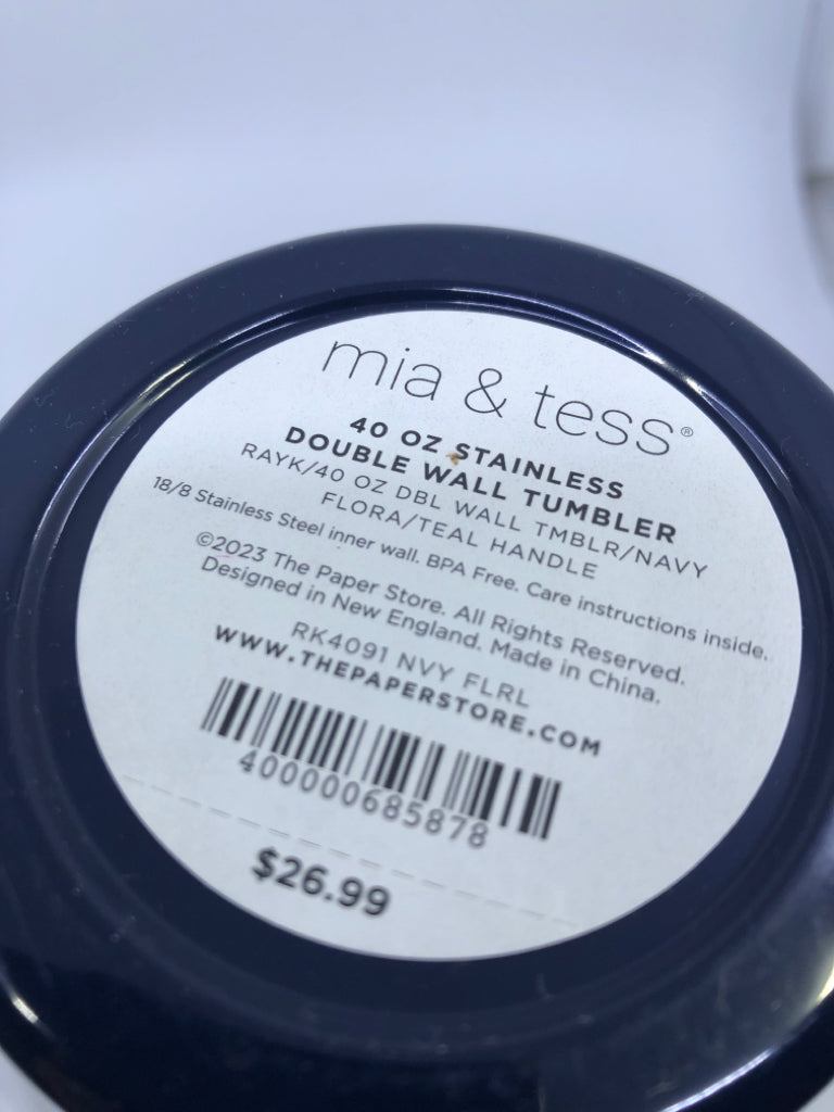 NAVY BLUE FLORAL NEW TUMBLER.