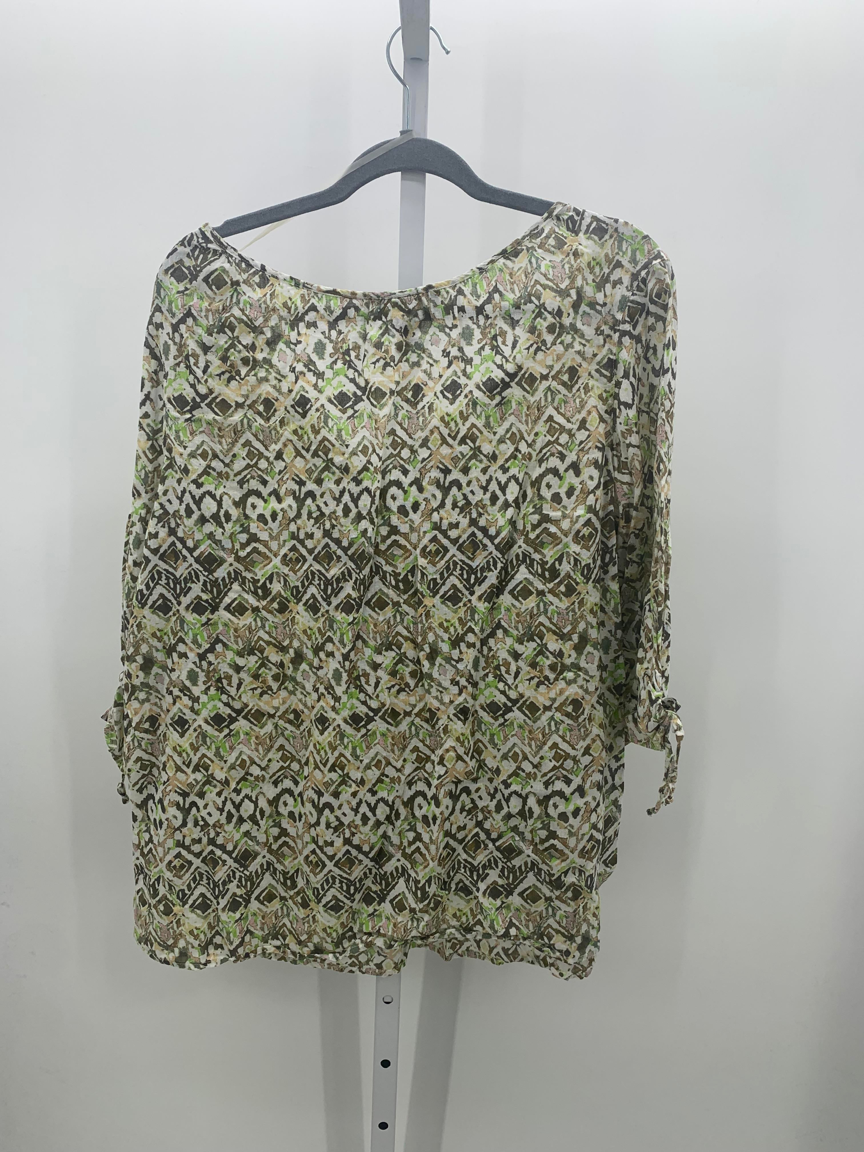 Gloria Vanderbilt Size X Large Petite Petite 3/4 Sleeve Shirt