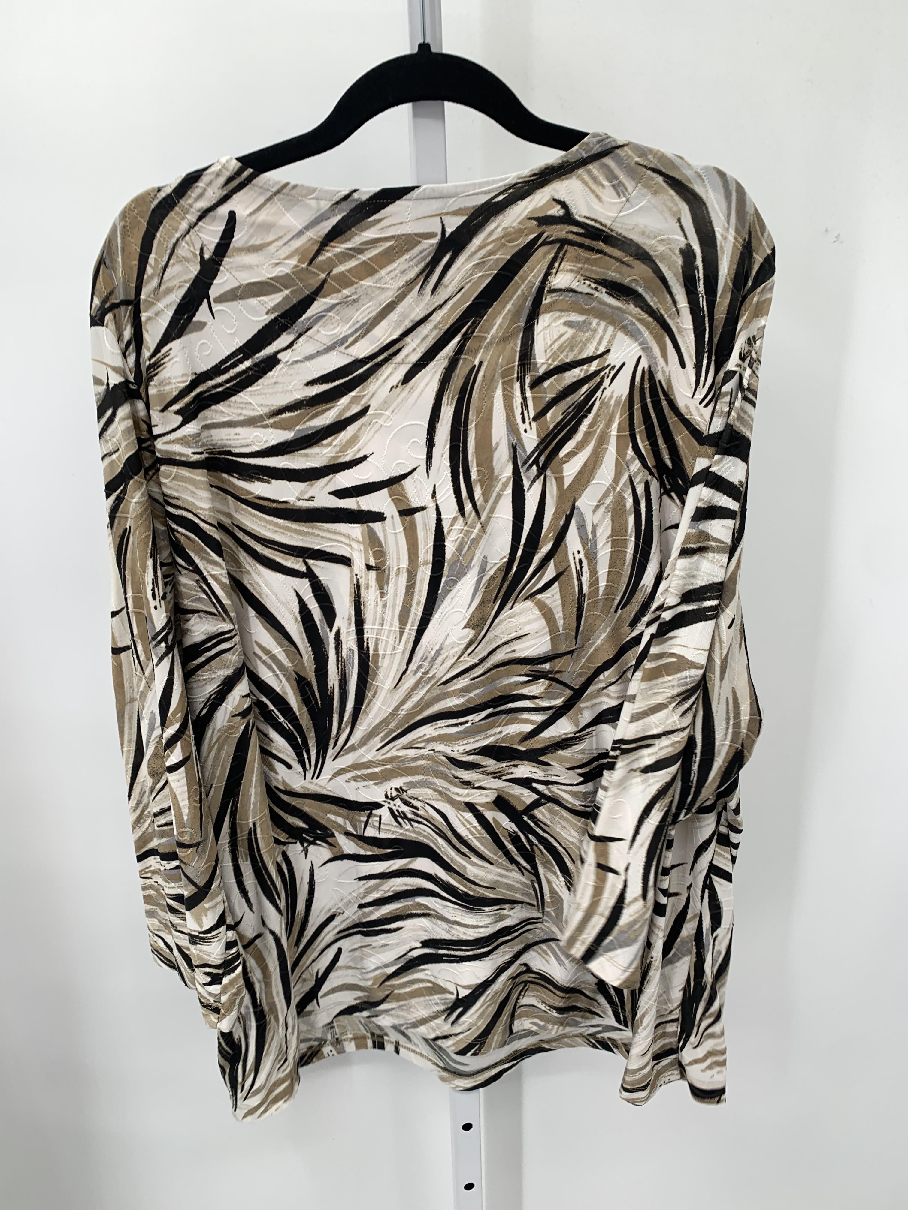 JM Collection Size 3X Womens 3/4 Sleeve Shirt