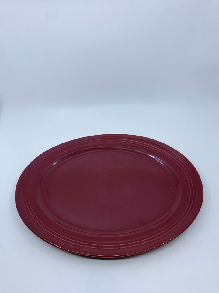 OVAL MAROON SERVING PLATTER.