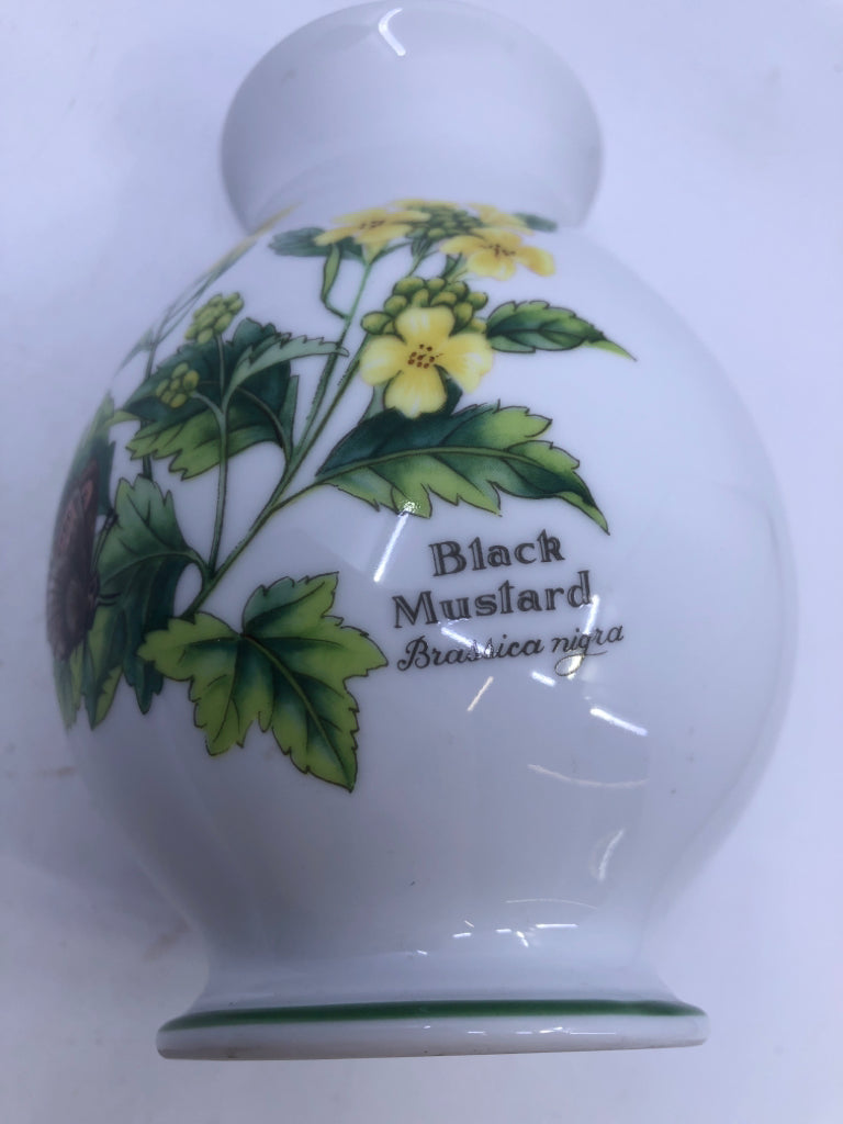 VTG THYME AND MUSTARD- WORCESTER HERBS PAINTED VASE.