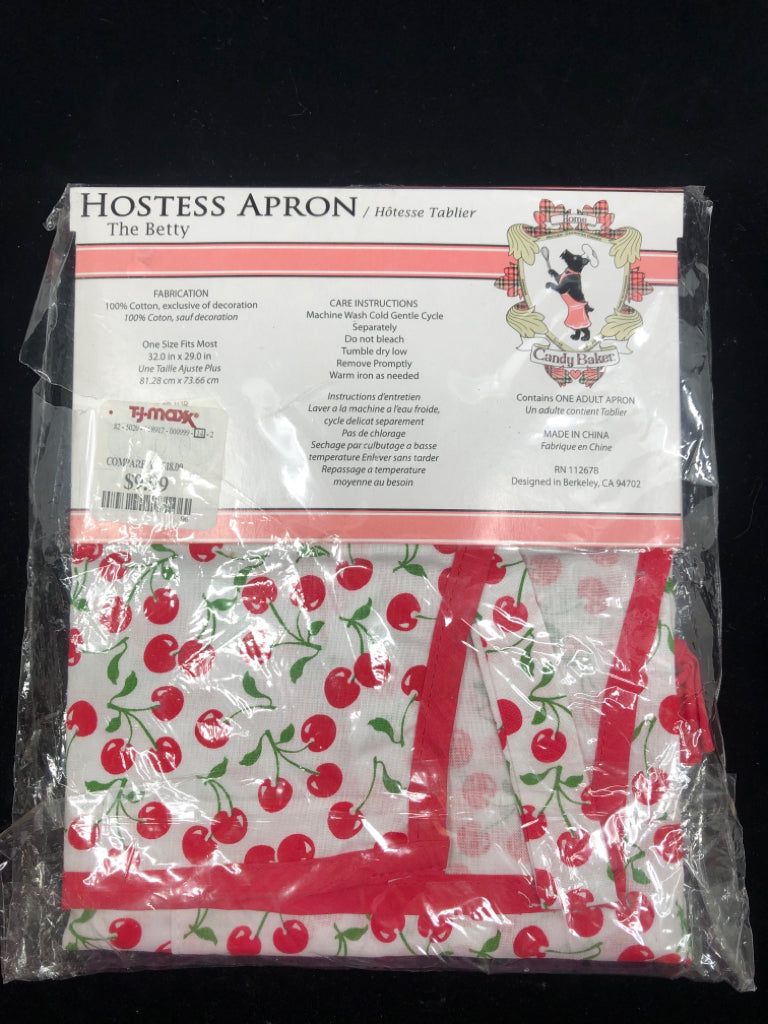 NIP CHERRY HOSTESS APRON.