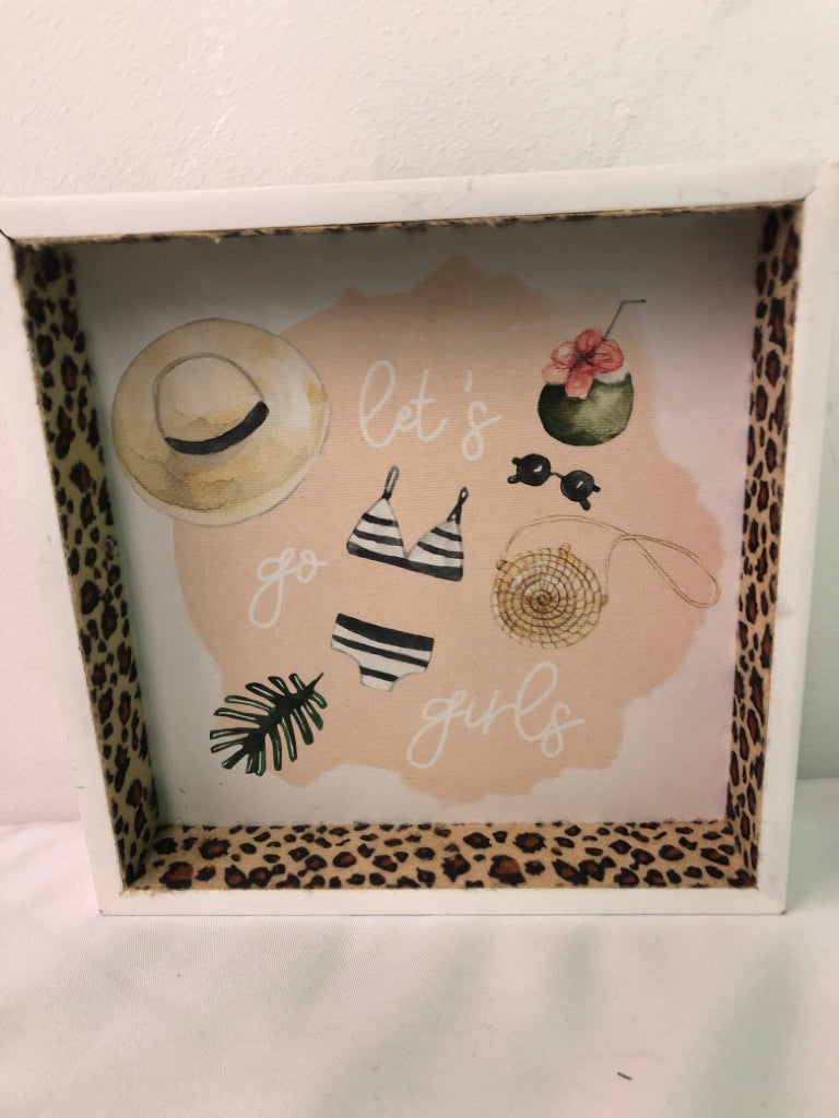 LET'S GO GIRLS W CHEETAH PRINT EDGE WALL ART.