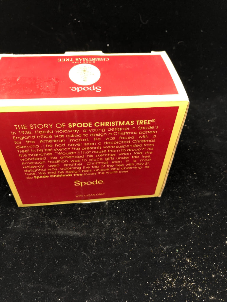 NIB CHRISTMAS TREE SPODE SPICE JARS.