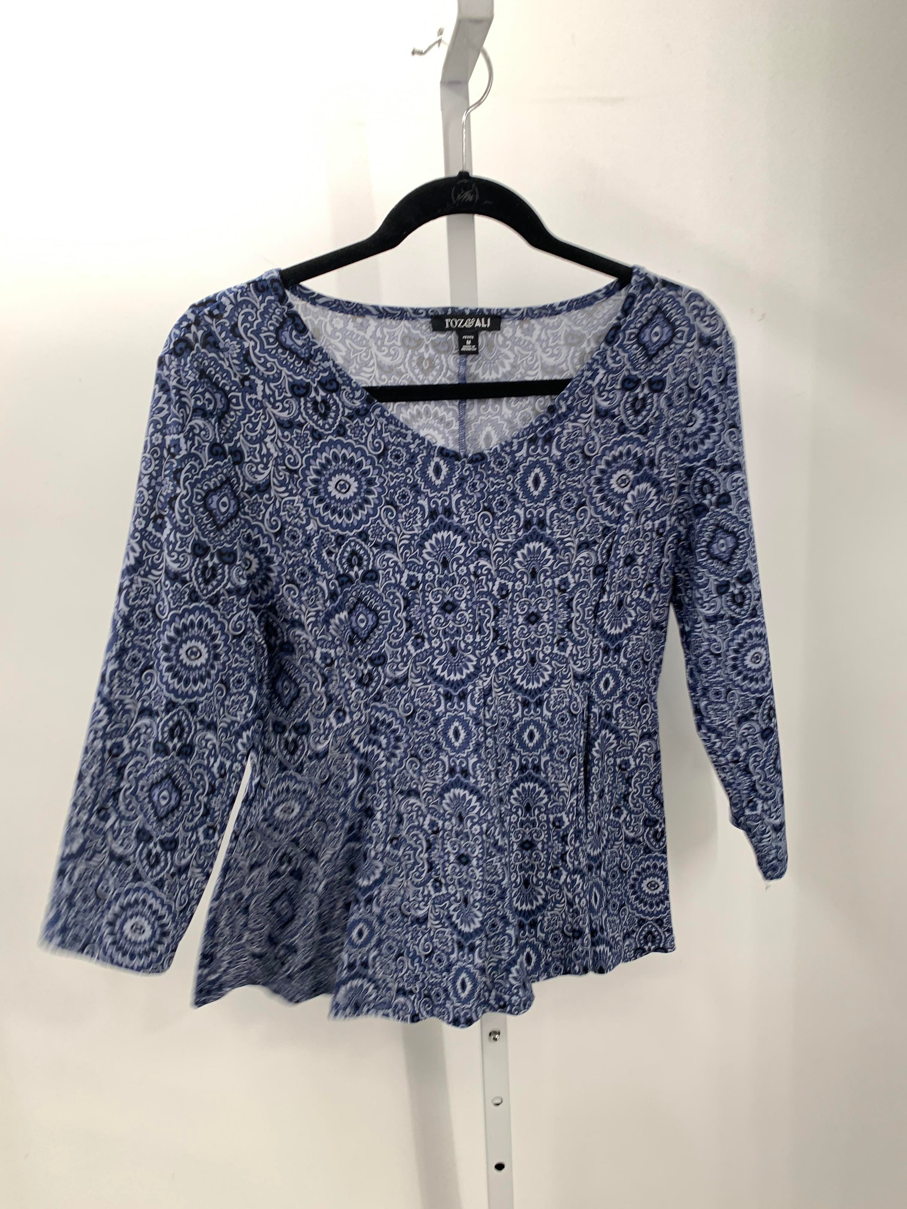 Roz & Ali Size Medium Petite Petite 3/4 Sleeve Shirt