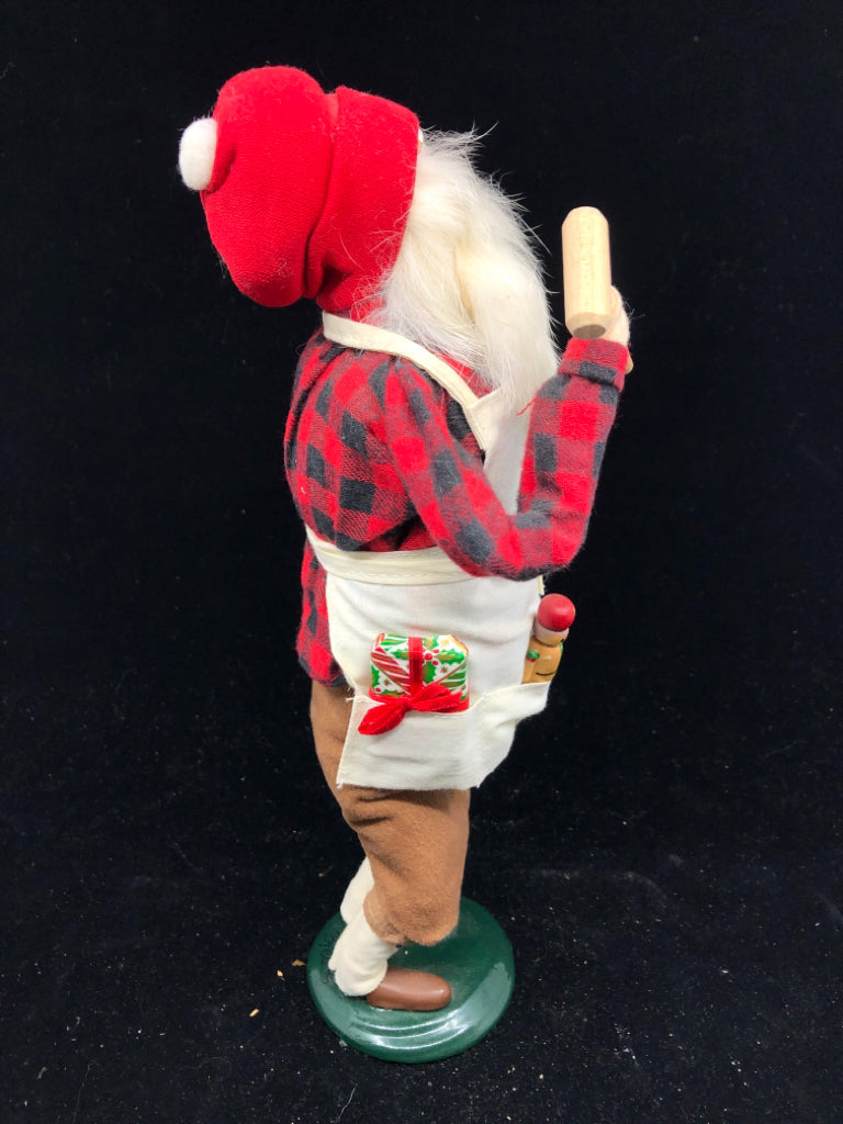 1995 BYERS CHOICE SANTA W APRON W TOYS.