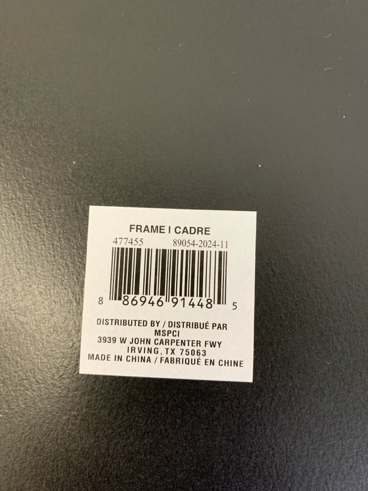 HEART, BIRD & FLOWER PICTURE W/NEST IN BLACK FRAME.