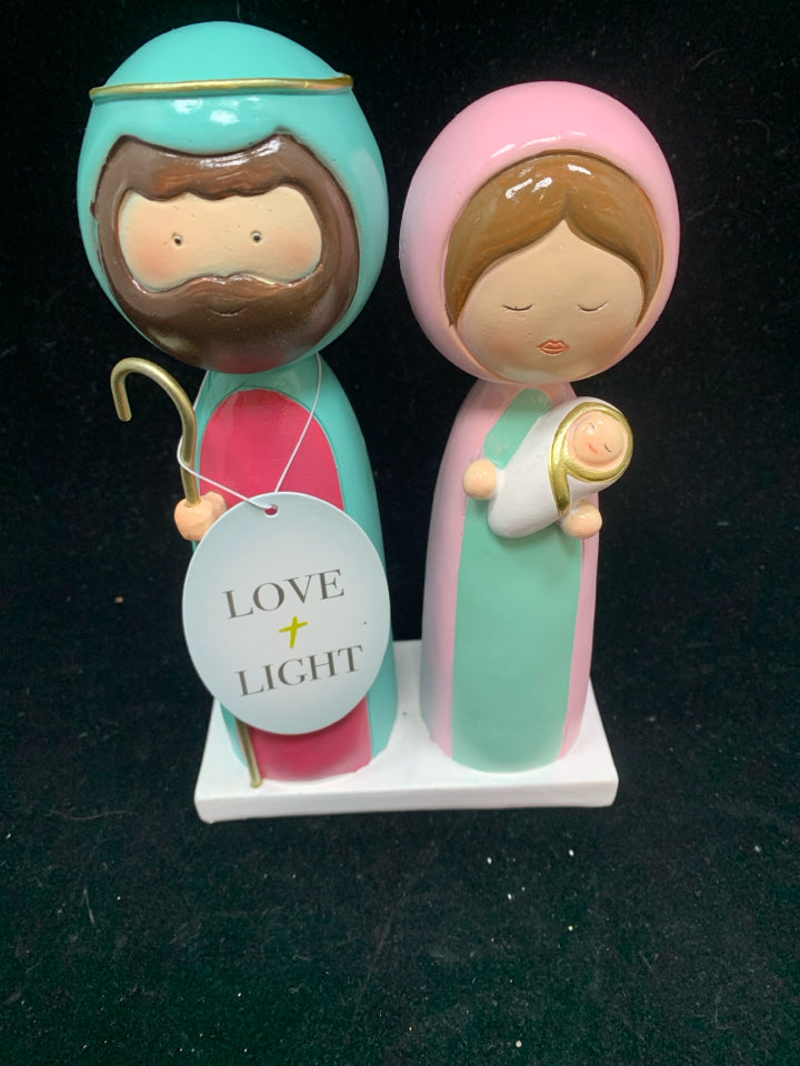 MODERN MARY & JOSEPH FIGURINE.