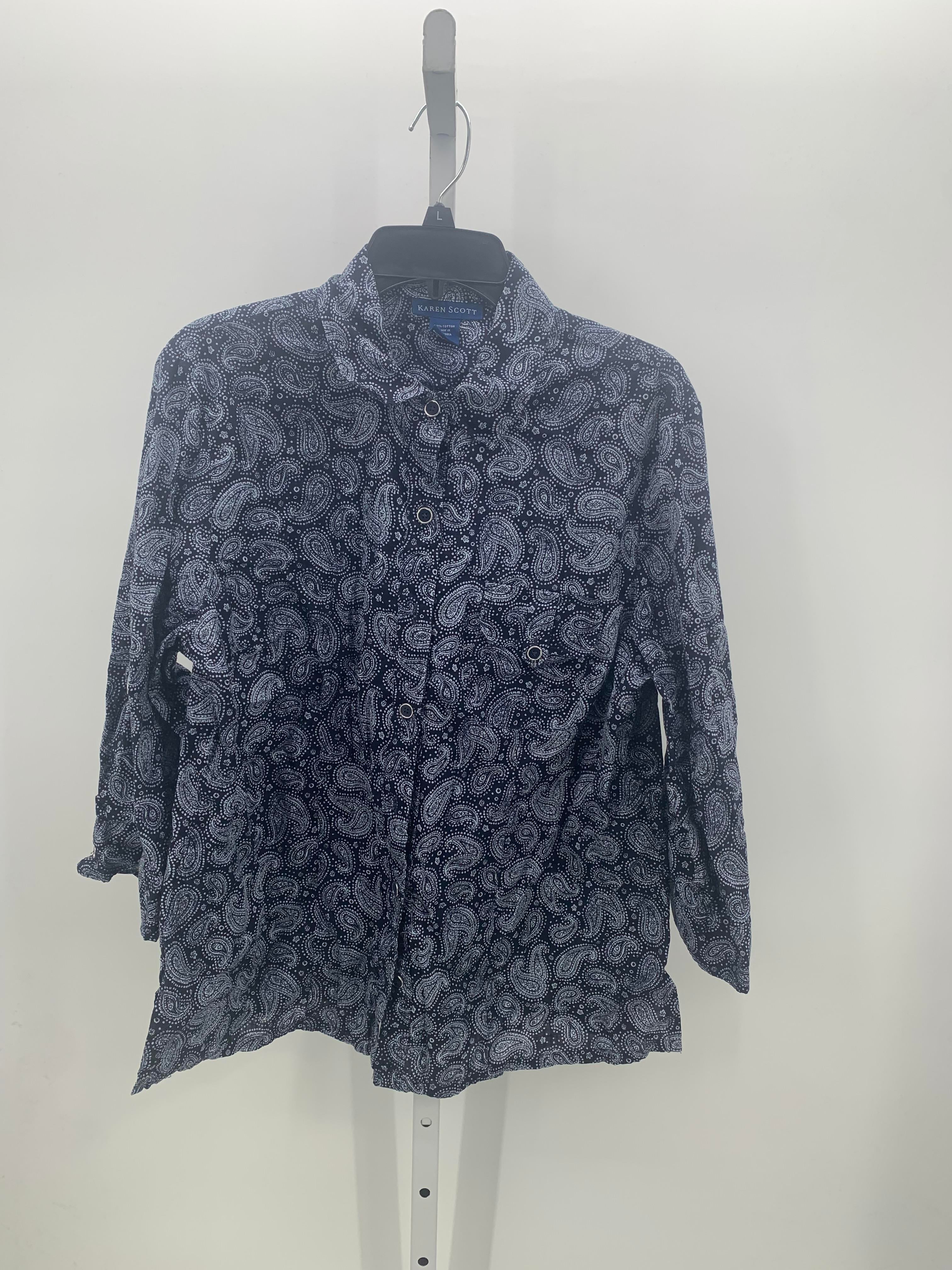 Karen Scott Size Extra Large Misses 3/4 Sleeve Shirt