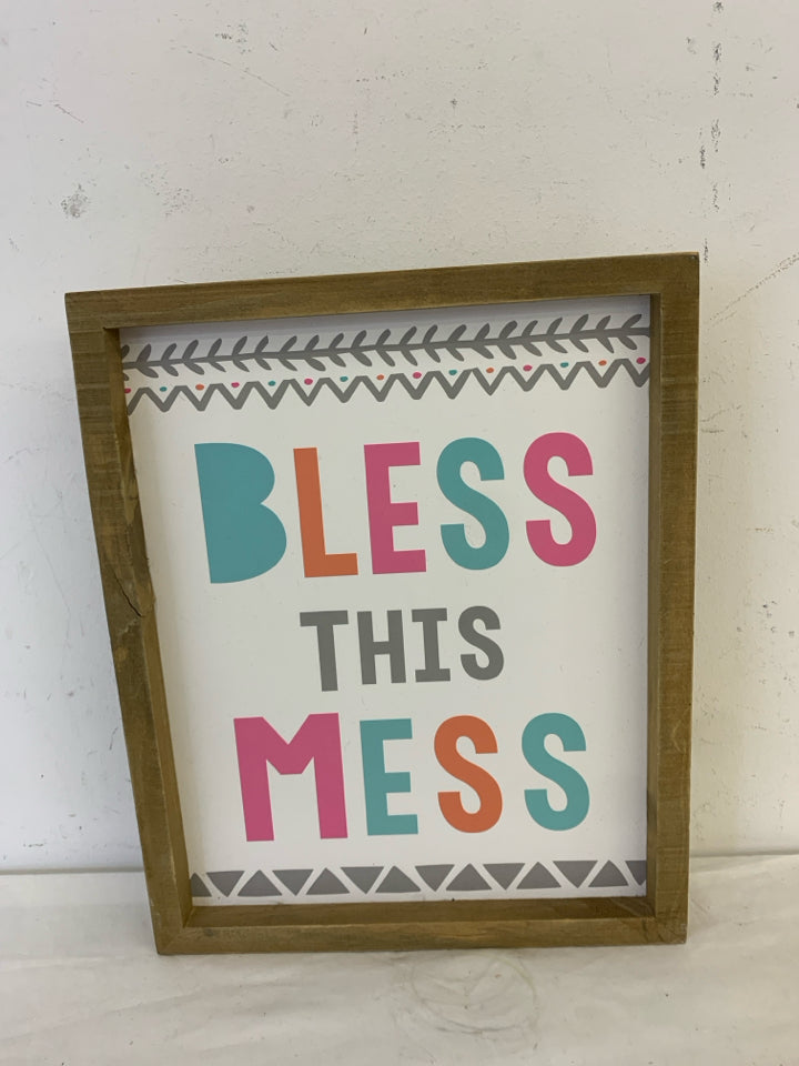 BLESS THIS MESS WALL HANGING.