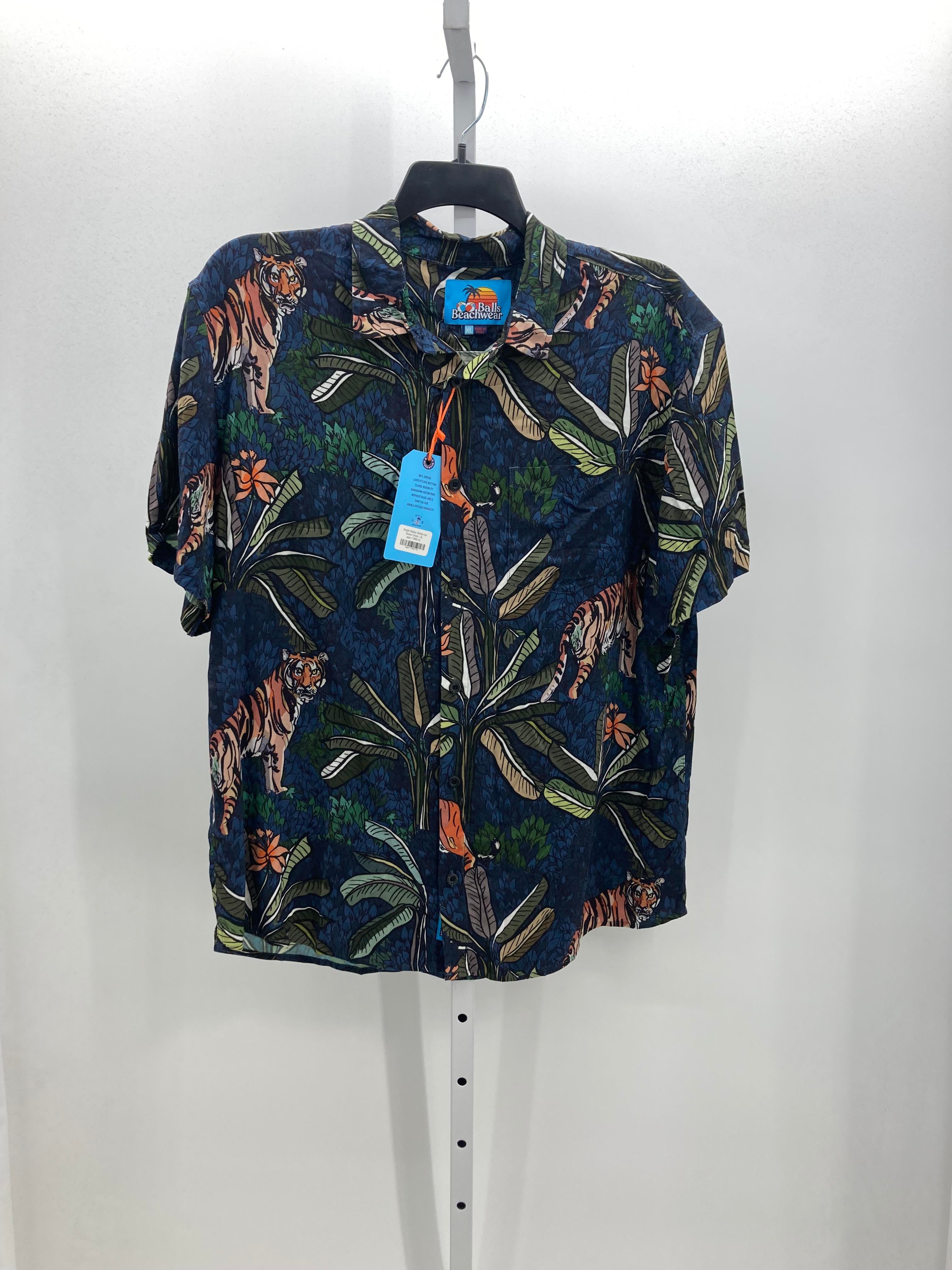 NEW TIGER TROPICAL PRINT BUTTON DOWN
