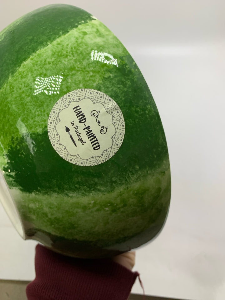 2 CERAMIC WATERMELON SERVING BOWLS.