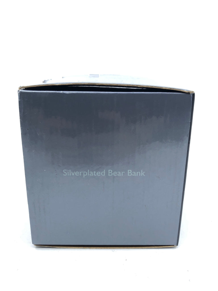 NIB SILVER PLATED BEAR BANK.