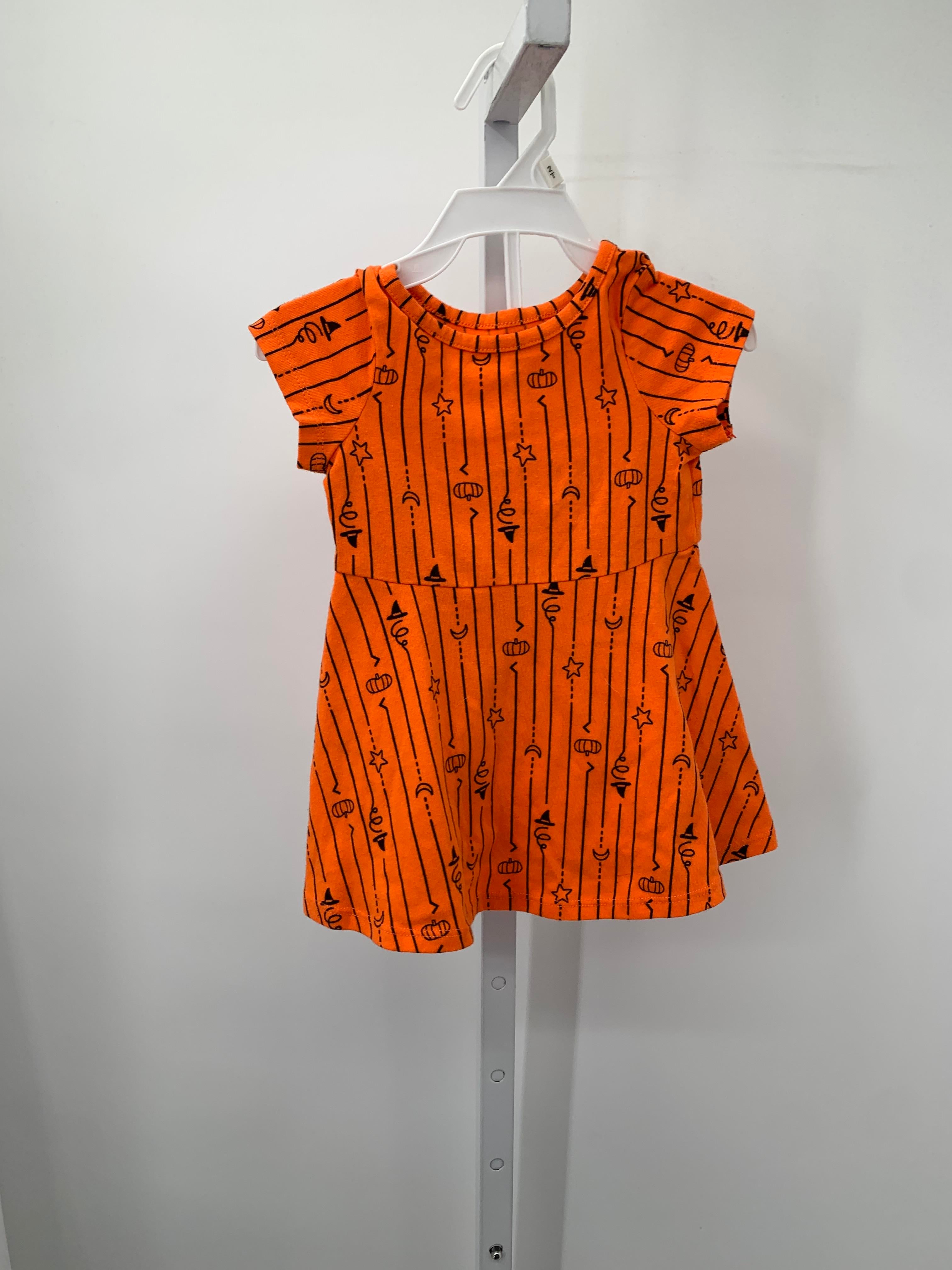 SHORT SLV DRESS PUMPKIN WITCHES HAT