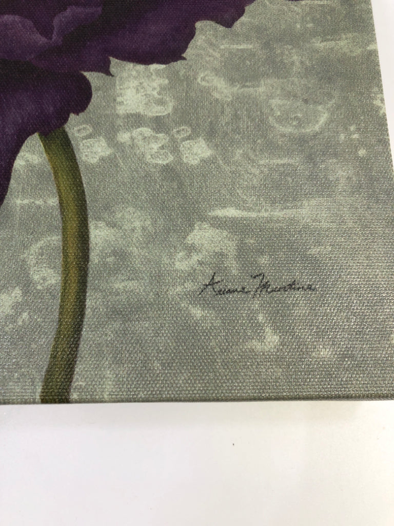 BLACK PLUM FLOWER CANVAS.