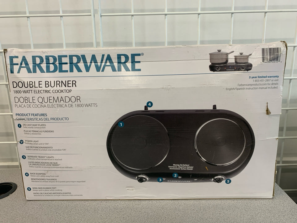 NIB FABERWARE DOUBLE BURNER.