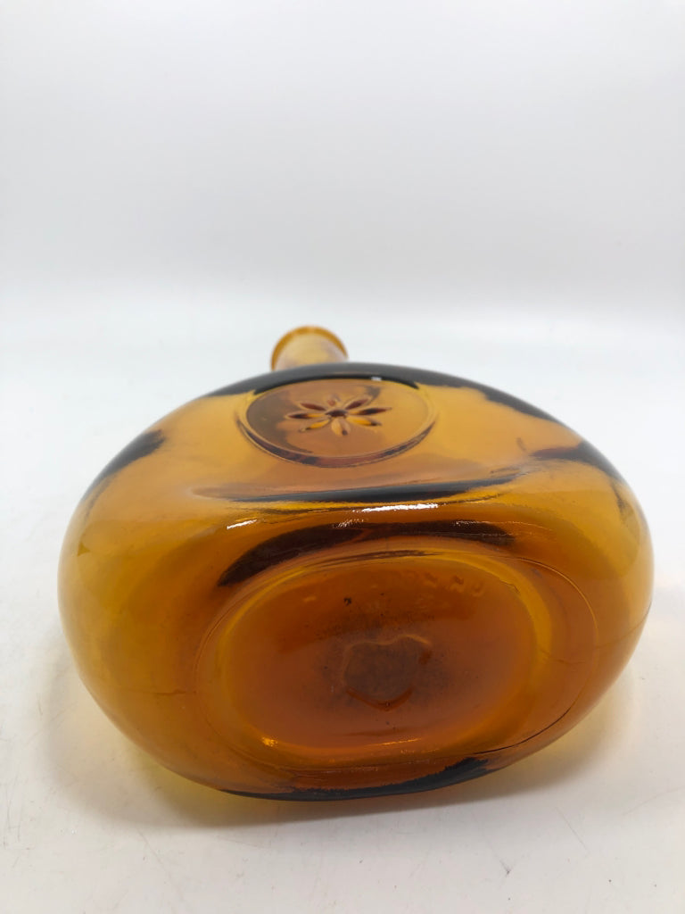 VTG AMBER GLASS EMPTY BOTTLE - 1850.