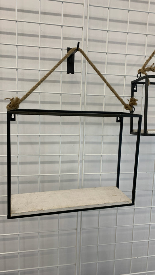 2PC NESTING METAL WALL SHELF W/ROPE.