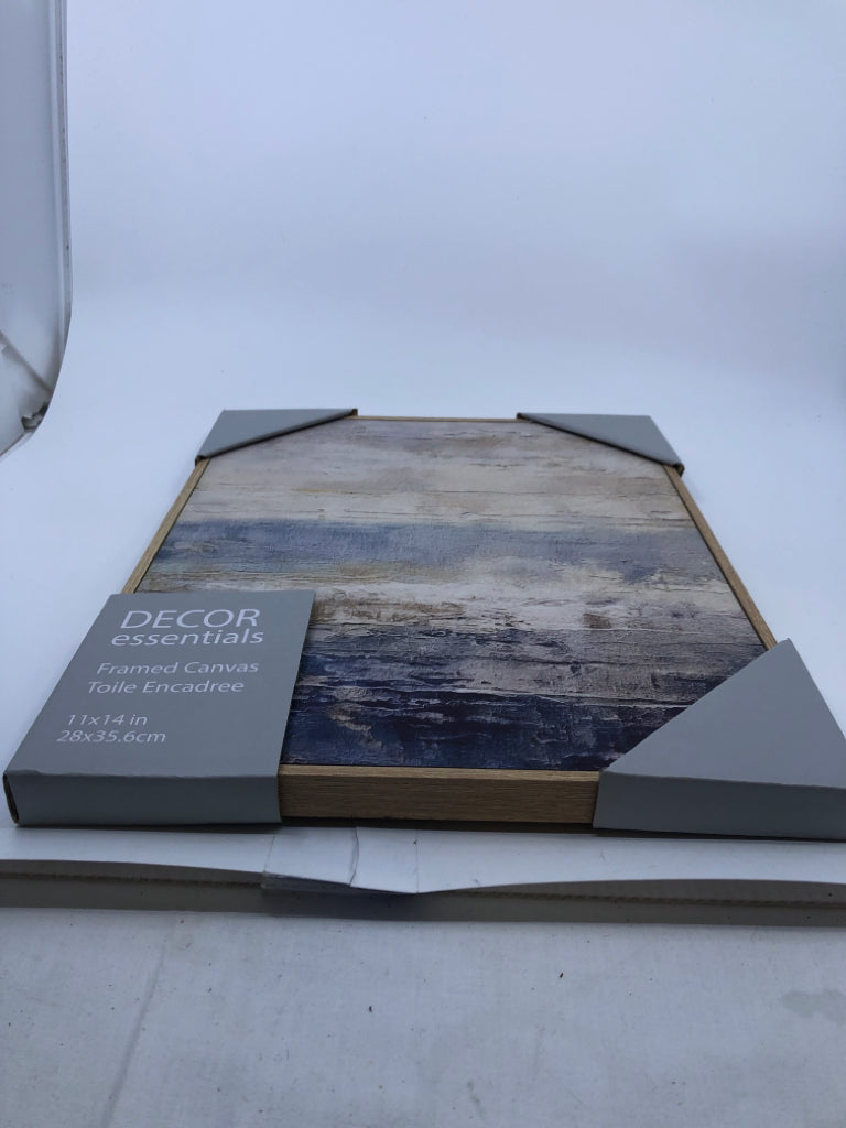 NIP BLUE/WHITE LINED CANVAS-DECOR ESSENTIALS .