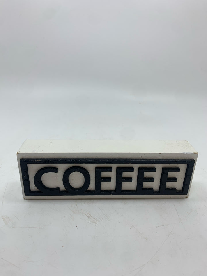 COFFEE WOOD BLOCK SIGN.