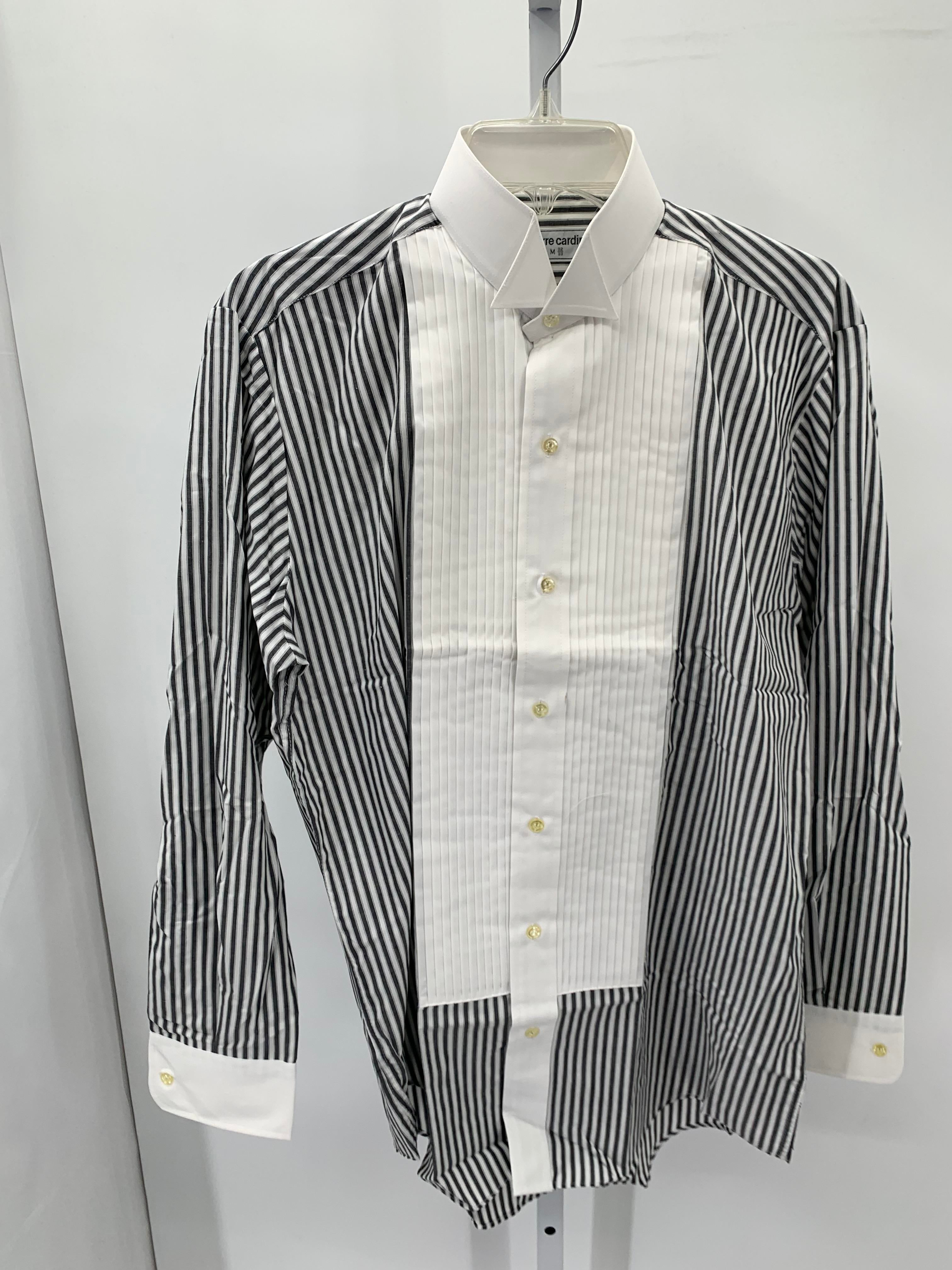 NFP GREY STRIPES BTN DOWN PLEATED