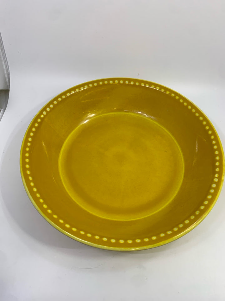 MUSTARD YELLOW MELAMINE SALAD BOWL.