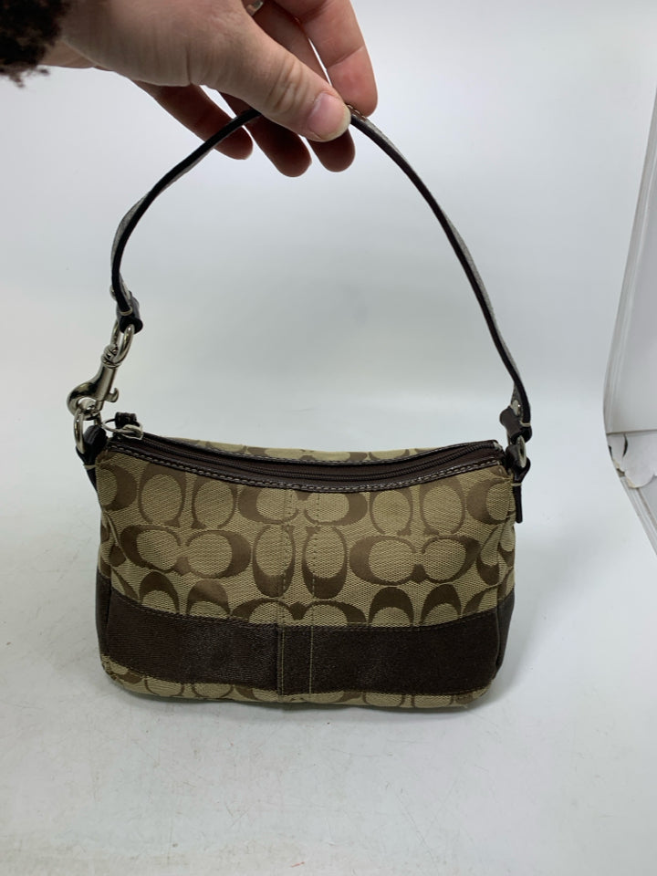 Vintage Coach Signature C Canvas Stripe Mini Shoulder Bag/Pouchette *Some Exteri