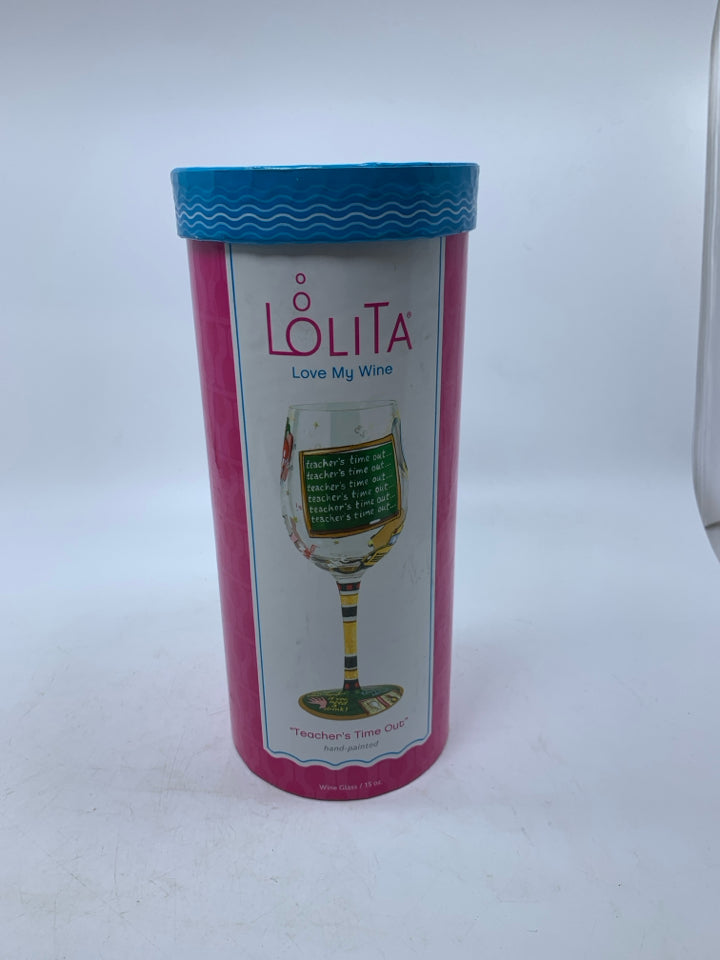 IN BOX TEACHERS TIME OUT WINE GLASS.