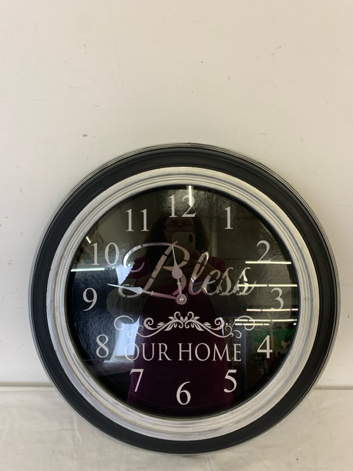 BLESS OUR HOME WALL CLOCK.