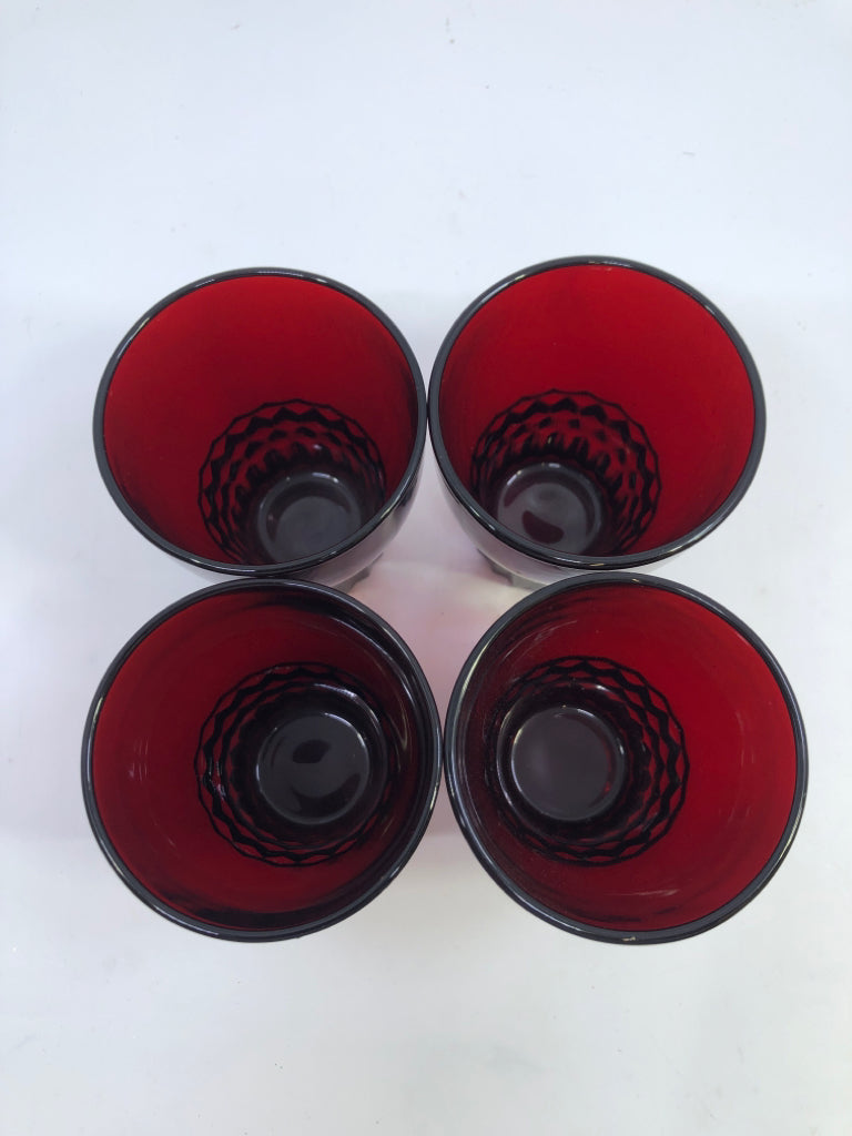 4 VTG CRANBERRY DRINKING CUPS.