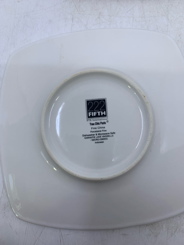 4 PARIS THEMED APPETIZER PLATES.