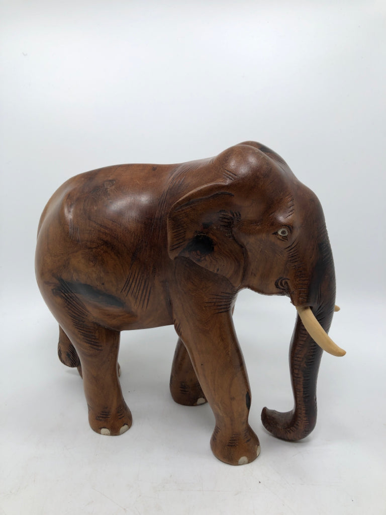 WOODEN CARVED ELEPHANT.