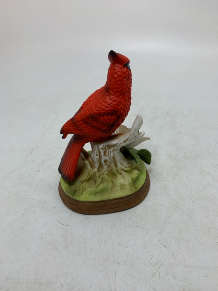 CARDINAL ON BRANCH W/ FLOWER FIGURINE.