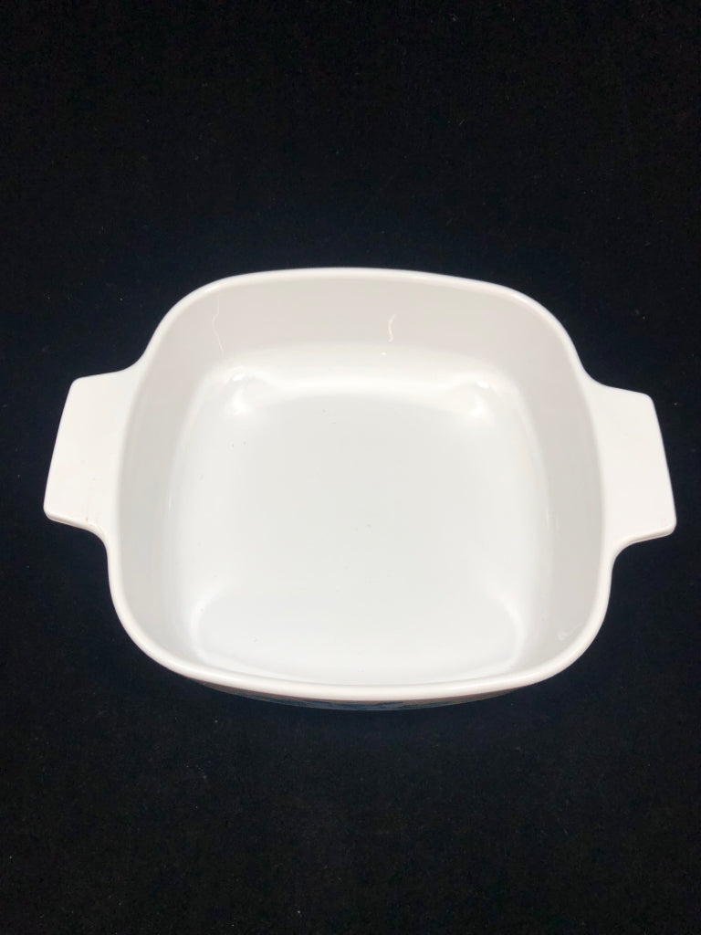 CORNING WARE BLUE VELVET ROSE CASSEROLE DISH.