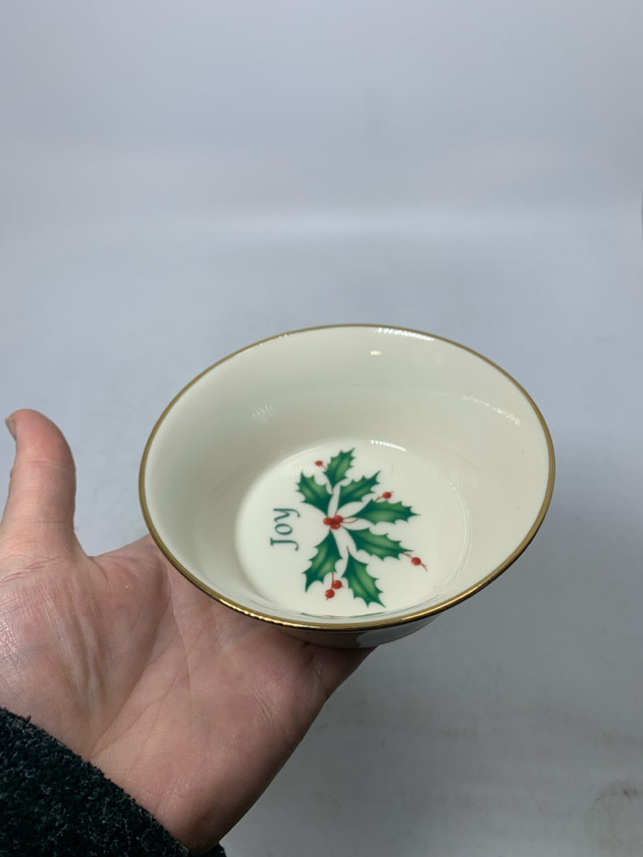 LENOX IVORY SMALL HOLIDAY BOWL " JOY".
