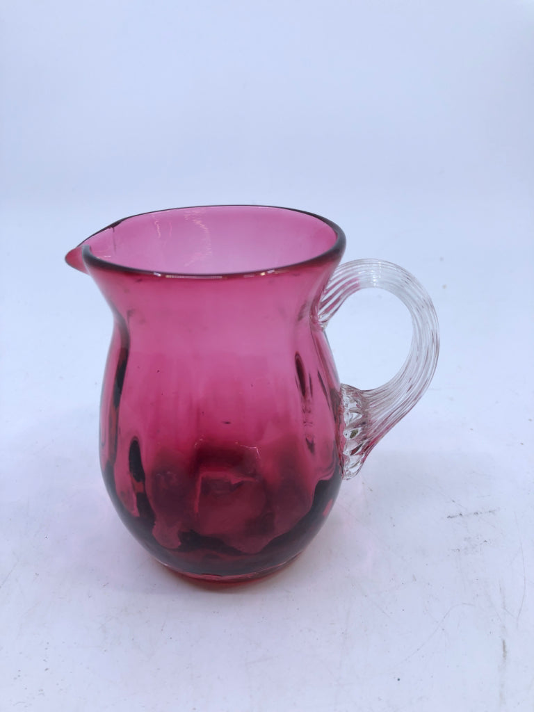 PILGRIM CRANBERRY GLASS PITCHER.