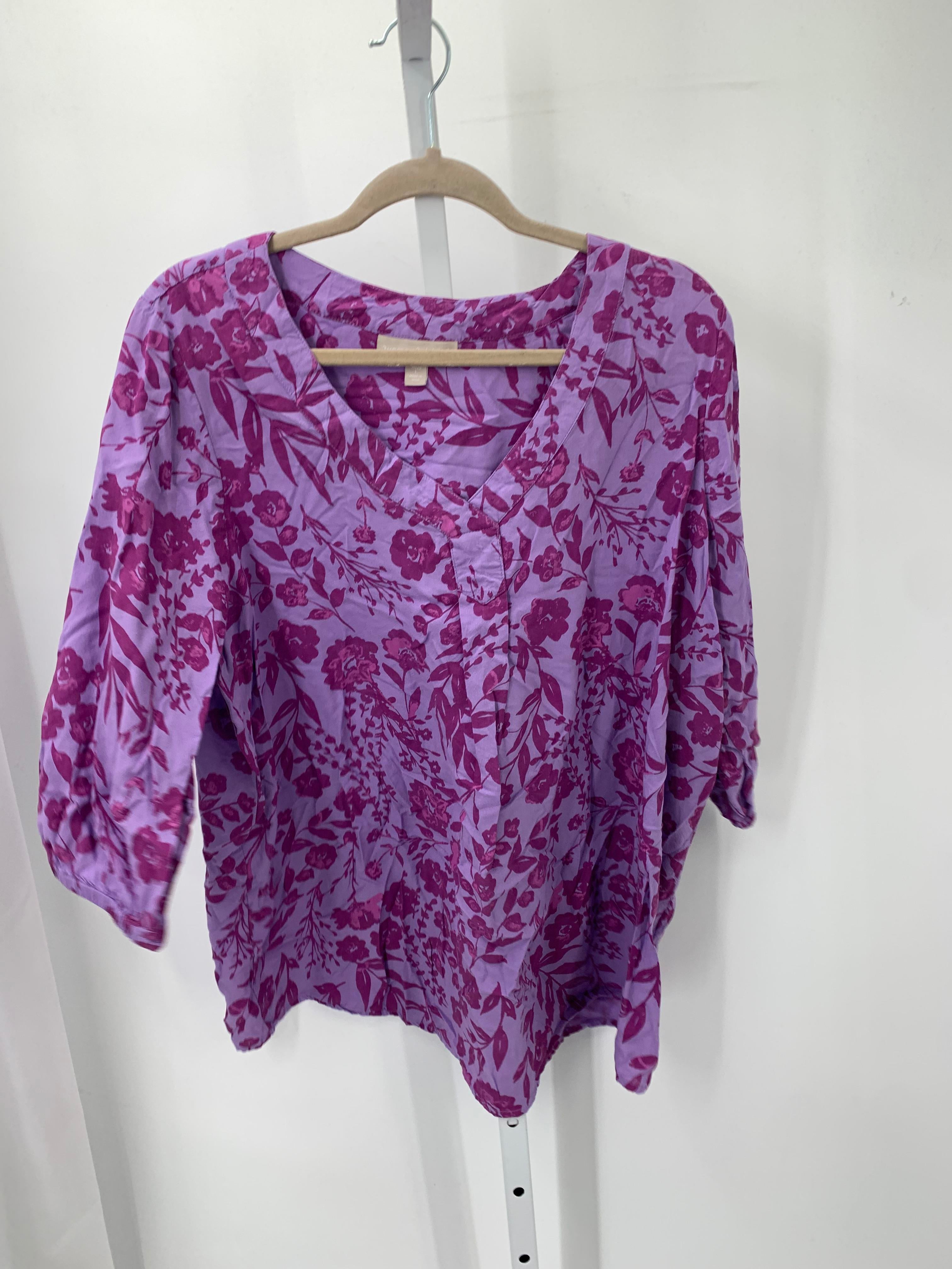 Woman Within Size 18/20 W Womens Short Sleeve Shirt